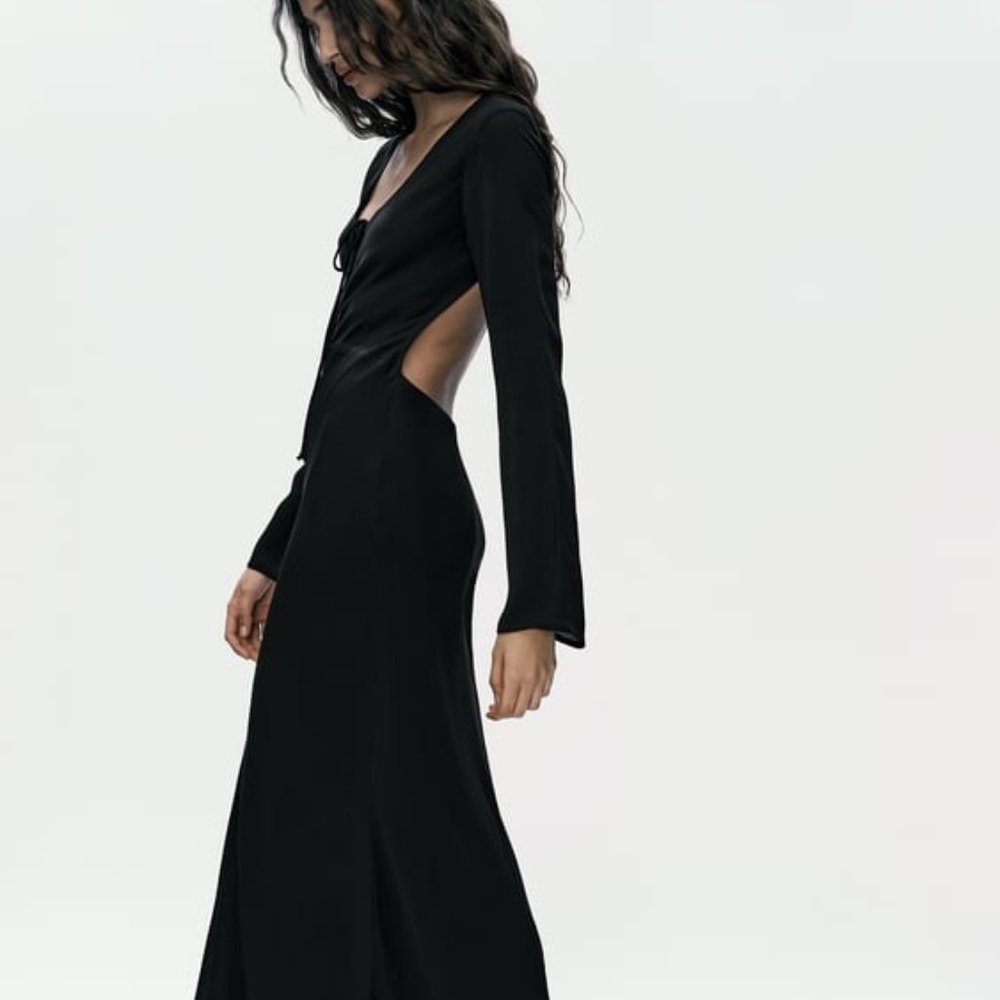 NWT ZARA LONG OPEN BACK DRESS S, L, XL  0881